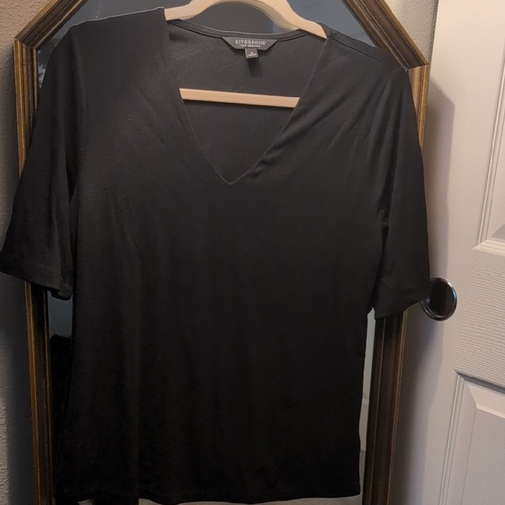 Liverpool Classic Black V-Neck Tee